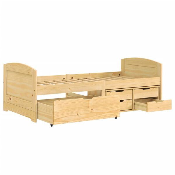 vidaXL Καναπές Κρεβάτι 5 Συρτ. IRUN 90x200εκ. Μασίφ Ξύλο Πεύκου