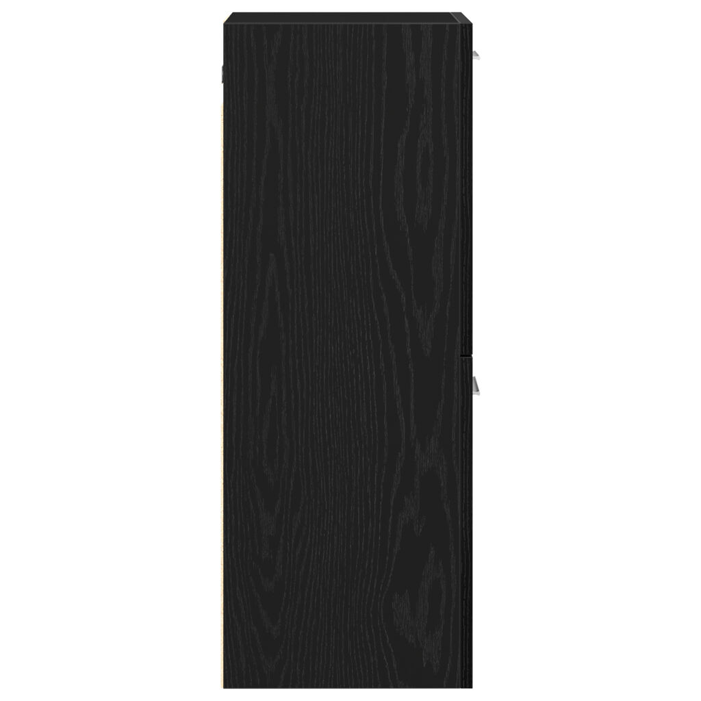vidaXL Ντουλάπι Τοίχου Μπάνιου Μαύρη Δρυς 30x30x80 εκ, Κατασκευασμένο από Ξύλο