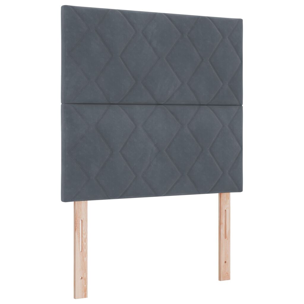 κρεβάτι Box Spring με στρώμα vidaXL Γκρι 90x200 εκ Βελούδινο