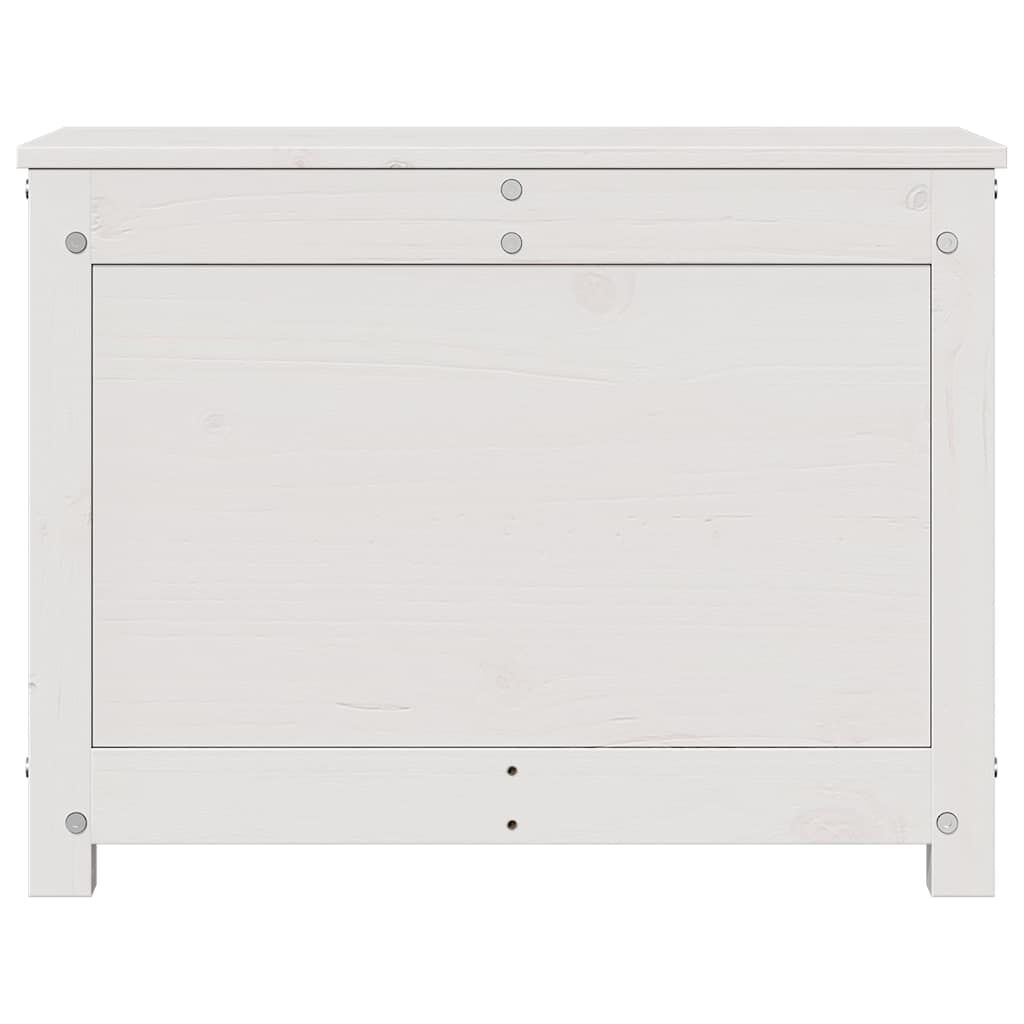 vidaXL Κουτί Αποθήκευσης Λευκό 60x32x45,5 εκ από Μασίφ Ξύλο Πεύκου
