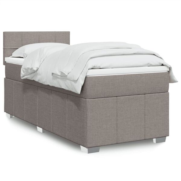 vidaXL &Kappa;&rho;&epsilon;&beta;ά&tau;&iota; Boxspring &mu;&epsilon; &Sigma;&tau;&rho;ώ&mu;&alpha; Taupe 100 x 200 &epsilon;&kappa;. &Upsilon;&phi;&alpha;&sigma;&mu;ά&tau;&iota;&nu;&omicron;