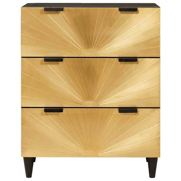 vidaXL Πλαϊνό γραφείο 2 pcs Μαύρο και Χρυσό 60 x 33 x 75 cm