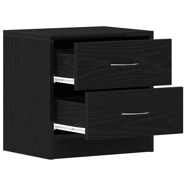 vidaXL Κομοδίνο Μαύρο Δρυς 40 x 30 x 40 εκ. από Επεξεργασμένο Ξύλο