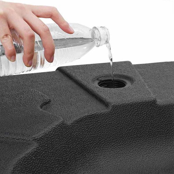 vidaXL Σετ Βάσης Ομπρέλας 2 pcs Μαύρο 88.5 x 88.5 x 12 εκ. Πλαστικό