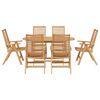 vidaXL Σέτ φαγητού για κήπο 7 pcs Καφέ Μασίφ ξύλο teak