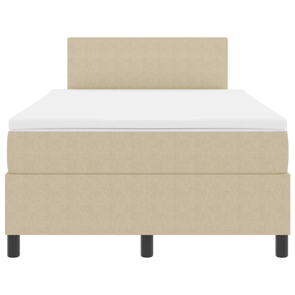 vidaXL Box Spring Κρεβάτι με Στρώμα & LED Φως Πράσινο Γκρι Μικρό Διπλό Ύφασμα Σουέτ