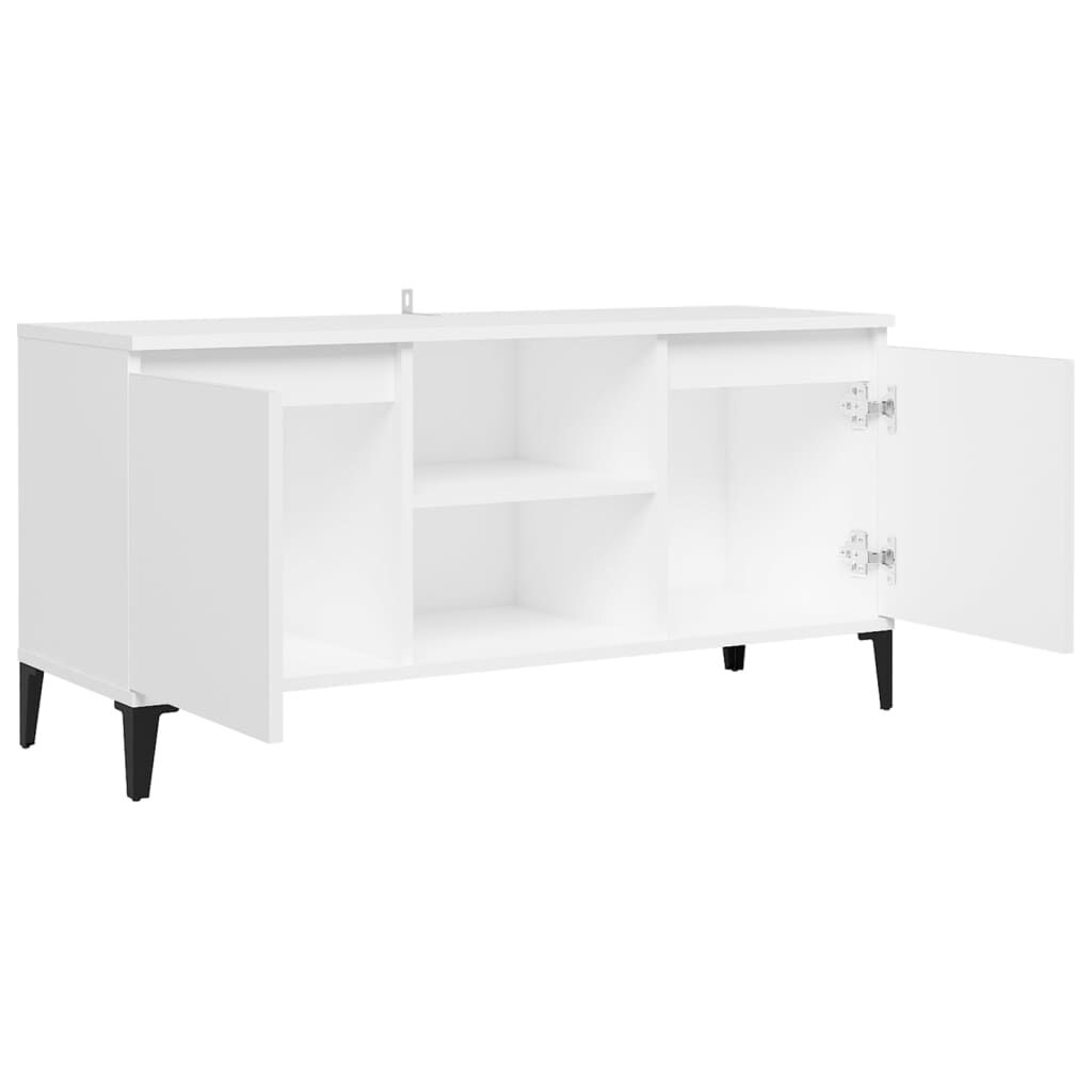 vidaXL Έπιπλο Τηλεόρασης Μεταλ. Λευκό 103,5x35x50 εκ. Μεταλλικά Πόδια
