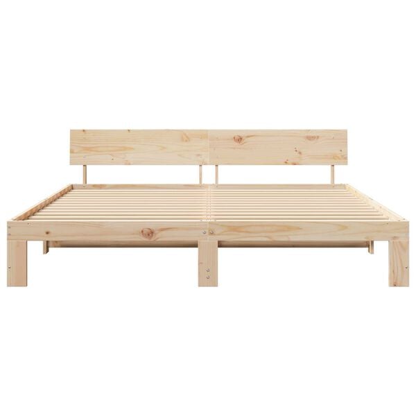 vidaXL Κρεβάτι με Κεφαλάρι 180x200 εκ Μασίφ Ξύλο Πεύκου