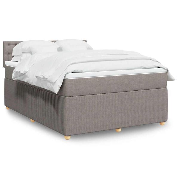 vidaXL &Kappa;&rho;&epsilon;&beta;ά&tau;&iota; Boxspring &mu;&epsilon; &Sigma;&tau;&rho;ώ&mu;&alpha; Taupe 160x200 &epsilon;&kappa;. &Upsilon;&phi;&alpha;&sigma;&mu;ά&tau;&iota;&nu;&omicron;