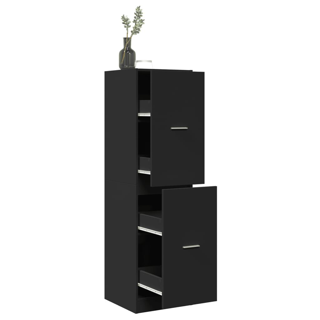 vidaXL Συρταριέρα Γενικής Χρήσης Μαύρο 40x41x144,5 εκ. Επεξ. Ξύλο