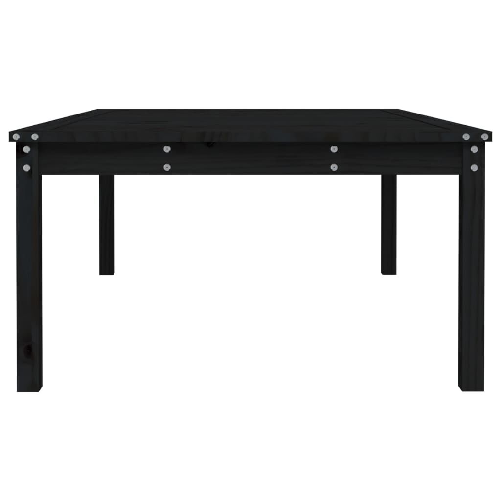 vidaXL Τραπέζι Κήπου Μαύρο 121 x 82,5 x 45 εκ. από Μασίφ Ξύλο Πεύκου