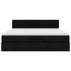 vidaXL Οθωμανικό κρεβάτι με στρώμα & LEDs Μαύρο ύφασμα 160x200cm