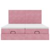vidaXL Οθωμανικό κρεβάτι με στρώματα ροζ 200x200cm Velvet