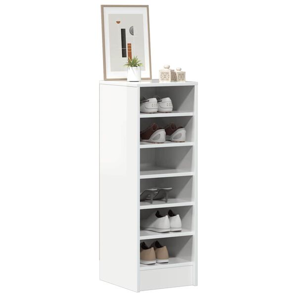 vidaXL Παπουτσοθήκη Γυαλιστερό Γκρι 31,5 x 35 x 90 εκ. από Επεξ. Ξύλο