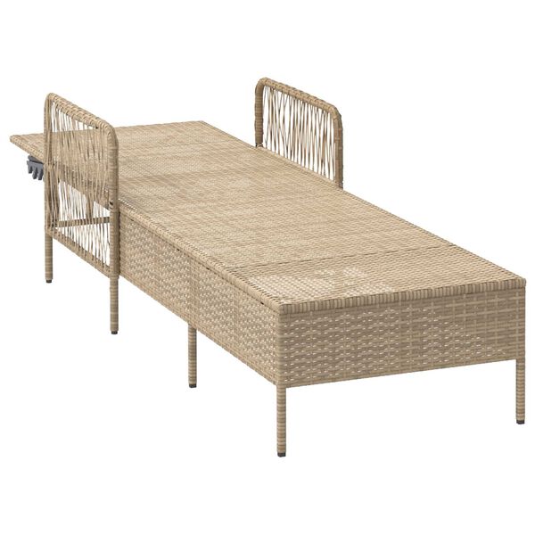 vidaXL Ξαπλώστρα με μαξιλάρι Μπεζ 157 x 55 x 92 εκ. συνθετικό ρατάν