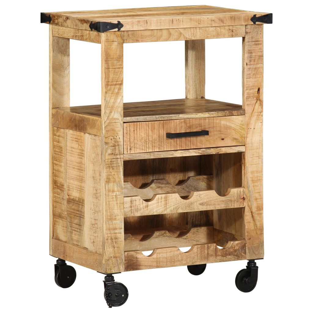 vidaXL Καρότσι Κουζίνας 55x40x80 cm Μασίφ Ρουστίκ Ξύλο Μάνγκο