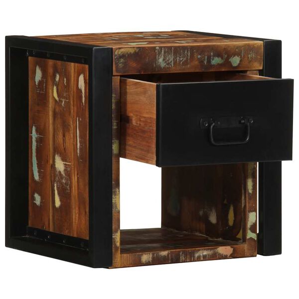 vidaXL Κομοδίνο Πολύχρωμο 40x35x40 cm Στερεό ξύλο αναγεννημένο