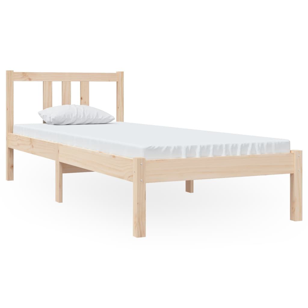 vidaXL Πλαίσιο Κρεβατιού 75 x 190 εκ. από Μασίφ Ξύλο Small Single