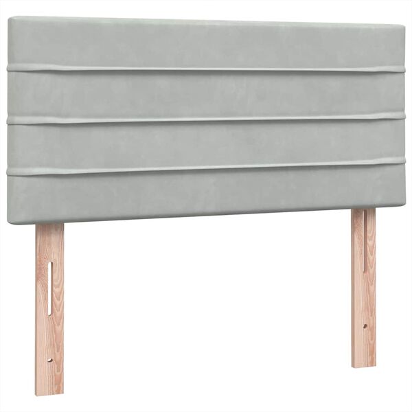 vidaXL Box Spring κρεβάτι με στρώμα ανοιχτό γκρι 100x220 εκ. Βελούδινο