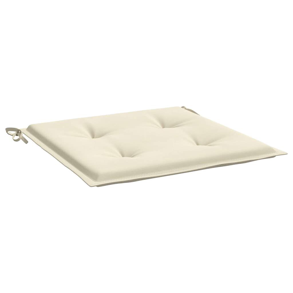 vidaXL Μαξιλάρια Καρέκλας Κήπου 2 τεμ. Κρεμ 40x40x4 εκ. Υφασμάτινα