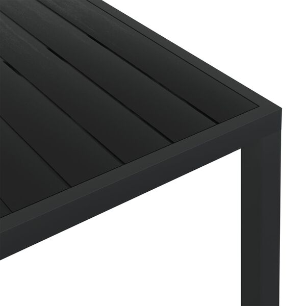 vidaXL Τραπέζι Κήπου Μαύρο 150 x 90 x 74 εκ. από Αλουμίνιο / WPC