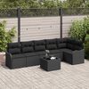 vidaXL Σετ Καναπέ Κήπου με μαξιλάρι 7 pcs Μπεζ Πολυ ράταν