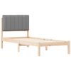 vidaXL Σκελετός Κρεβατιού με Επενδεδυμένο Κεφαλάρι Ανοιχτό γκρι