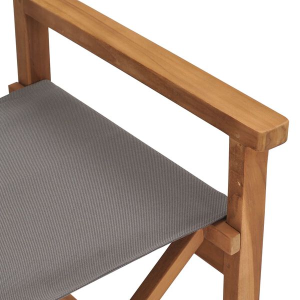 vidaXL Καρέκλα Σκηνοθέτη Γκρι από Μασίφ Ξύλο Teak