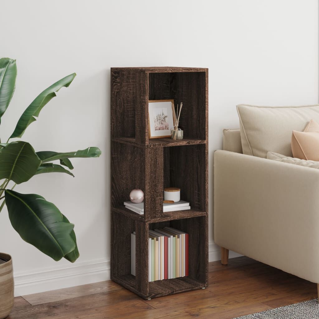 vidaXL Γωνιακό Έπιπλο Καφέ δρυς 33x33x100 εκ. από Επεξεργ. Ξύλο