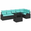 vidaXL &Sigma;&epsilon;&tau; &Kappa;&alpha;&nu;&alpha;&pi;έ &Kappa;ή&pi;&omicron;&upsilon; &mu;&epsilon; &mu;&alpha;&xi;&iota;&lambda;ά&rho;&iota; 7 pcs &Mu;&alpha;ύ&rho;&omicron; &Pi;&omicron;&lambda;&upsilon; &rho;ά&tau;&alpha;&nu;