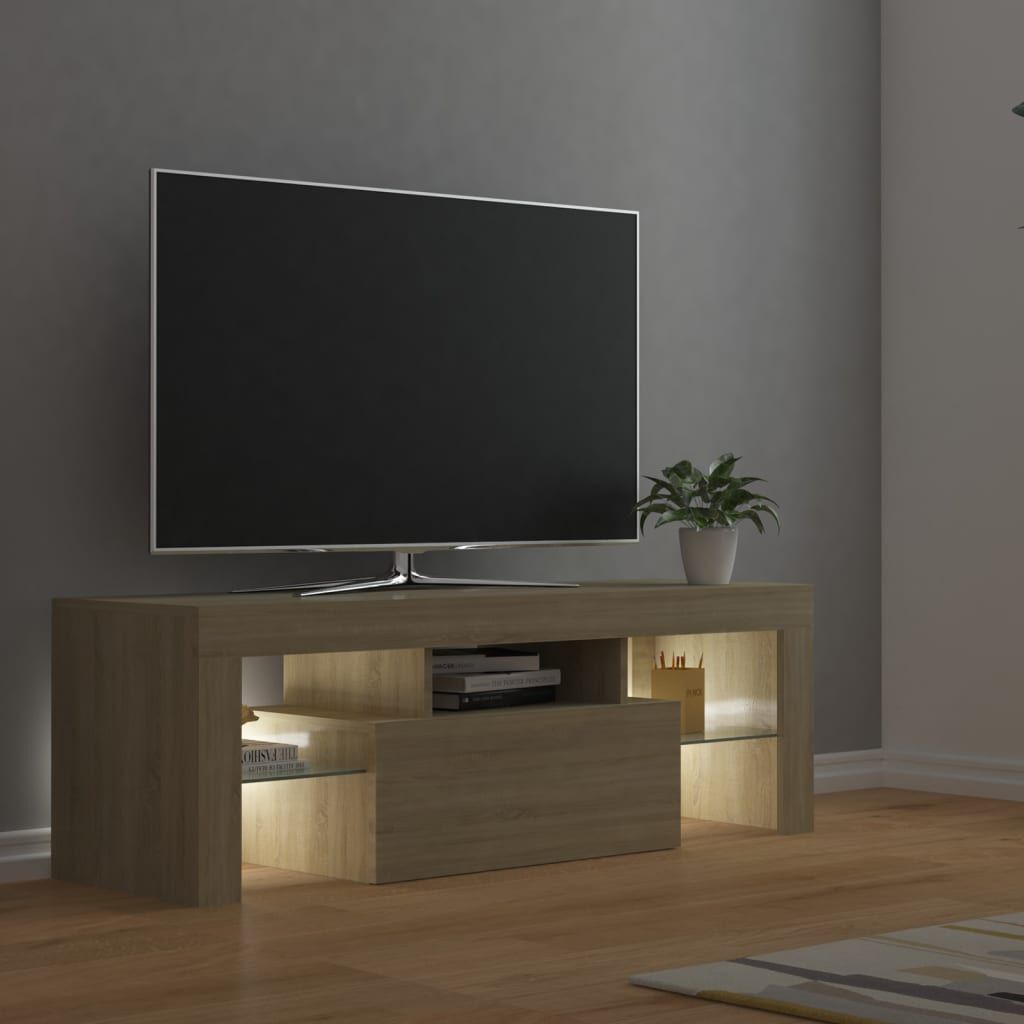 vidaXL Έπιπλο Τηλεόρασης με LED Sonoma Δρυς 120x35x40 εκ.