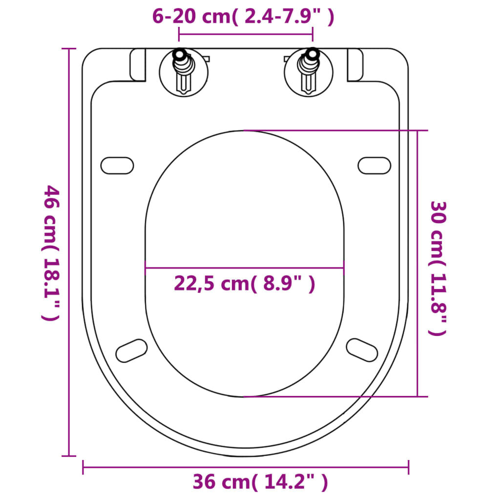 vidaXL Καλύμματα Λεκάνης με Μηχανισμό Soft Close 2 τεμ. Λευκά Πλαστικά