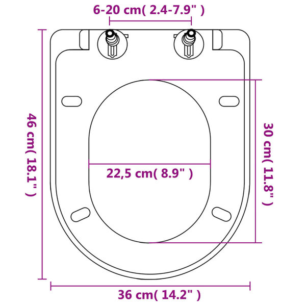 vidaXL Καλύμματα Λεκάνης με Μηχανισμό Soft Close 2 τεμ. Λευκά Πλαστικά