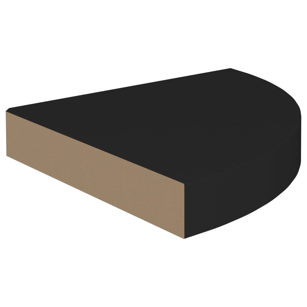 vidaXL Ράφι Τοίχου Γωνιακό Μαύρο 25 x 25 x 3,8 εκ. από MDF