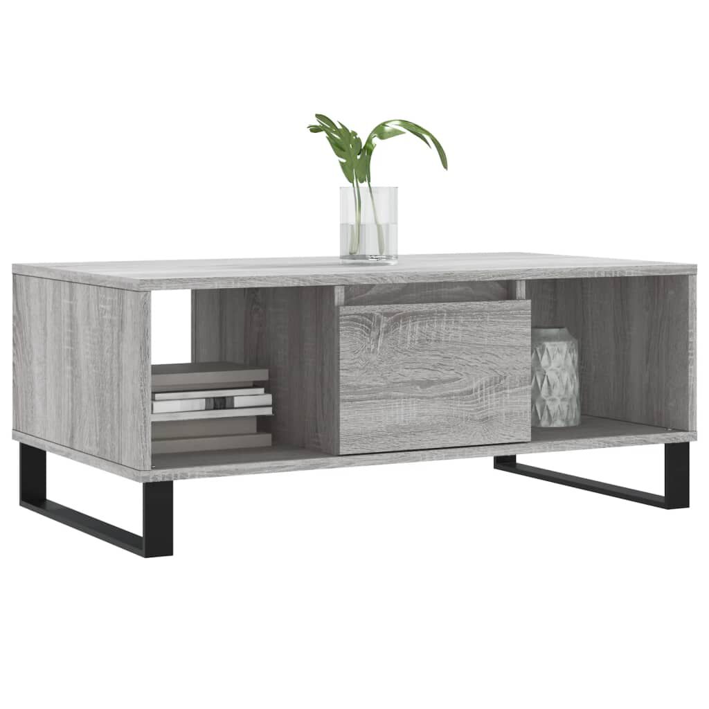 vidaXL Τραπεζάκι Σαλονιού Γκρι Sonoma 90x50x36,5εκ. Επεξεργασμένο Ξύλο
