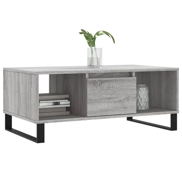 vidaXL Τραπεζάκι Σαλονιού Γκρι Sonoma 90x50x36,5εκ. Επεξεργασμένο Ξύλο