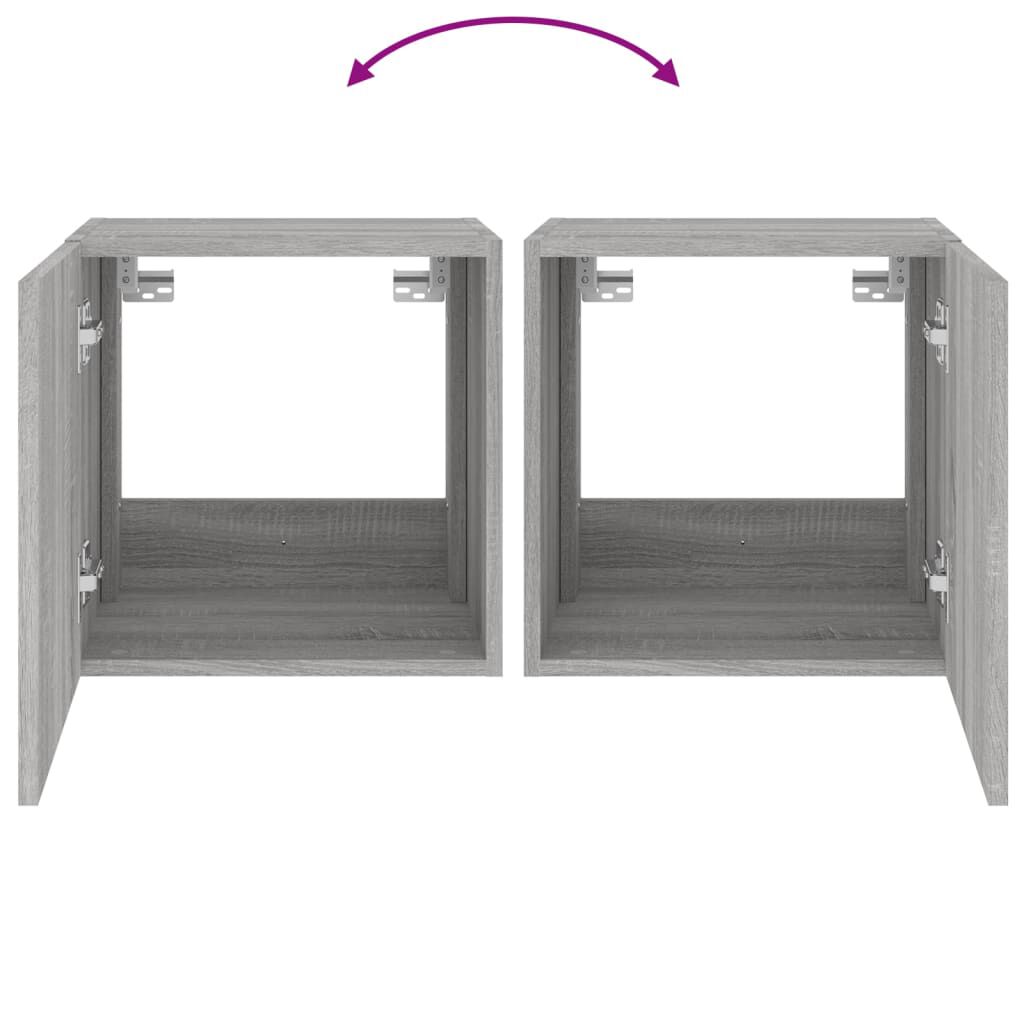 vidaXL Έπιπλο Τοίχου Τηλεόρασης με LED Γκρι Sonoma 40,5x35x40 εκ.