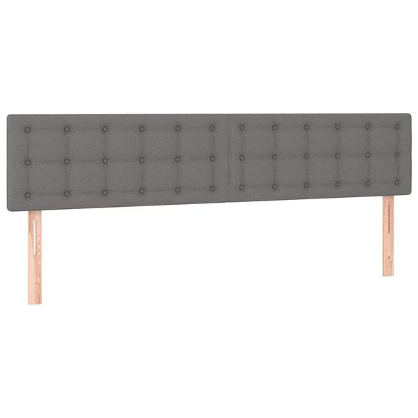 vidaXL Κρεβάτι Boxspring με Στρώμα Σκούρο Γκρι 120x190 εκ Υφασμάτινο