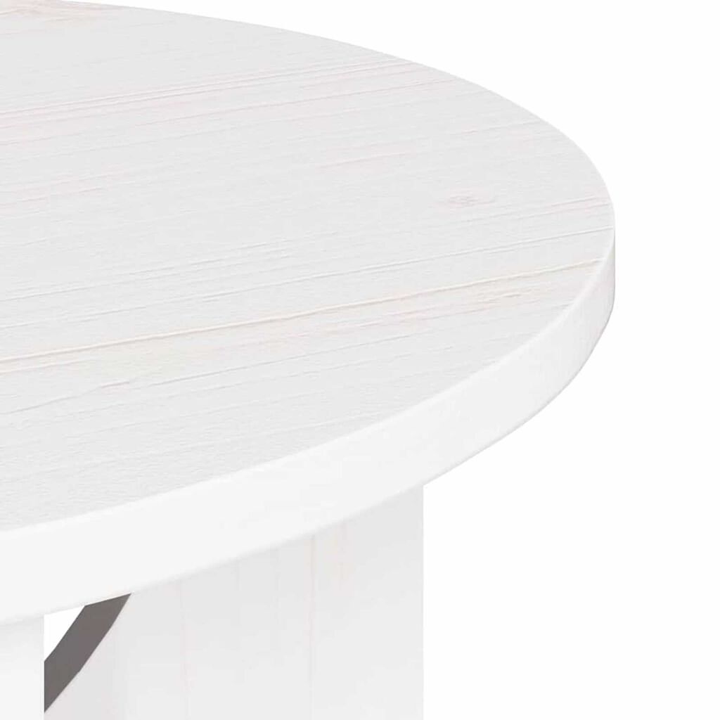 vidaXL Τραπεζάκι σαλονιού Λευκό 50 x 50 x 35 cm Μασίφ ξύλο πεύκου