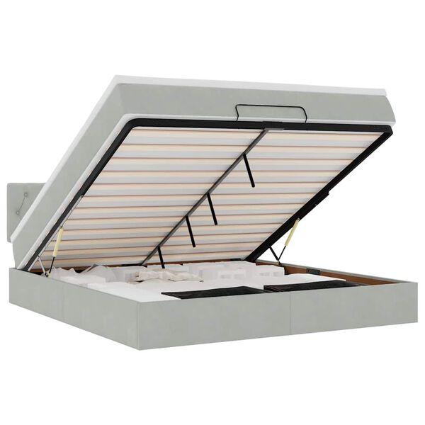 vidaXL &Omicron;&theta;&omega;&mu;&alpha;&nu;&iota;&kappa;ό &kappa;&rho;&epsilon;&beta;ά&tau;&iota; &mu;&epsilon; &sigma;&tau;&rho;ώ&mu;&alpha;&LEDs &Alpha;&nu;&omicron;&iota;&chi;&tau;ό &gamma;&kappa;&rho;&iota; 160x200cm &Beta;&epsilon;&lambda;&omicron;ύ&delta;&omicron;