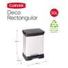 Curver Κάδος Απορριμμάτων με Πεντάλ Deco Ορθογώνιος Ασημί 30 Λίτρων