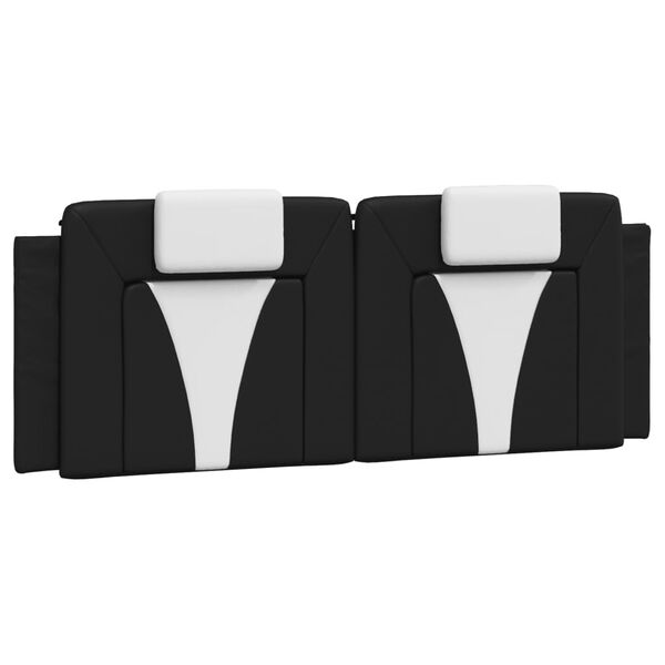 vidaXL Κρεβάτι με Στρώμα Μαύρο/Λευκό 140x200 εκ. από Συνθετικό Δέρμα