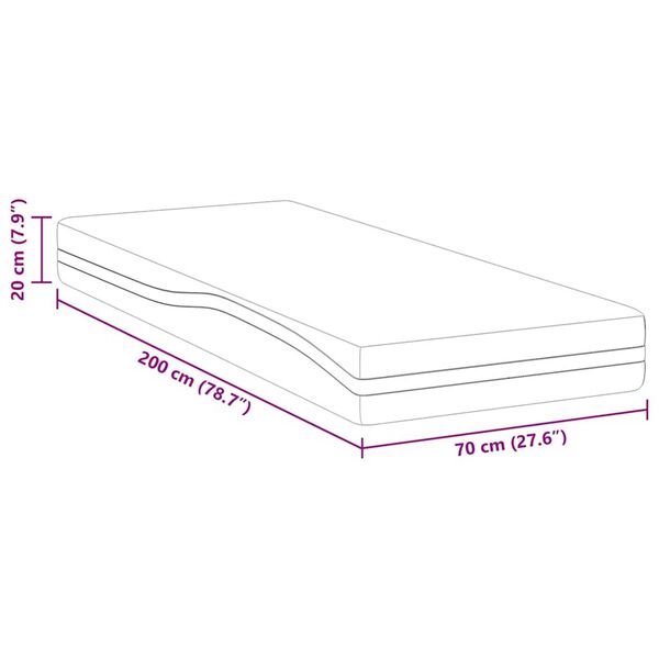 vidaXL Στρώμα Λευκό, Γκρι 70 x 200 cm Pěna