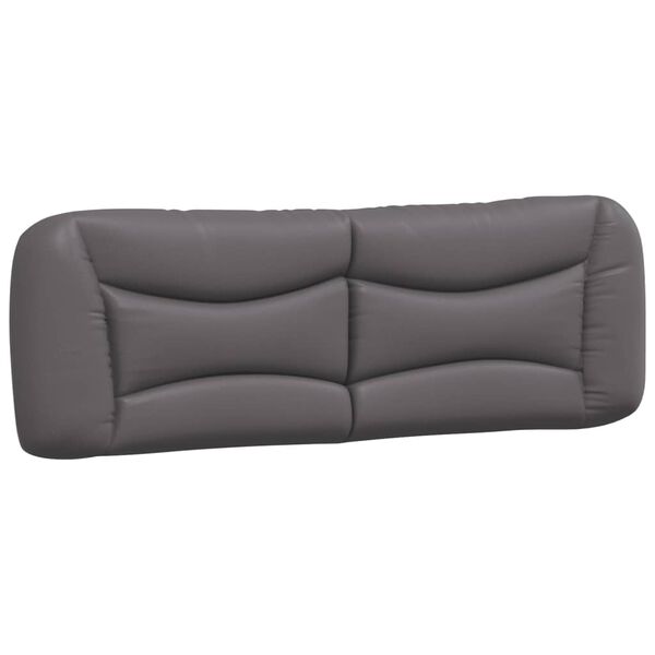 vidaXL Πλαίσιο Κρεβατιού με Κεφαλάρι Γκρι 160x200 εκ. Συνθετικό Δέρμα