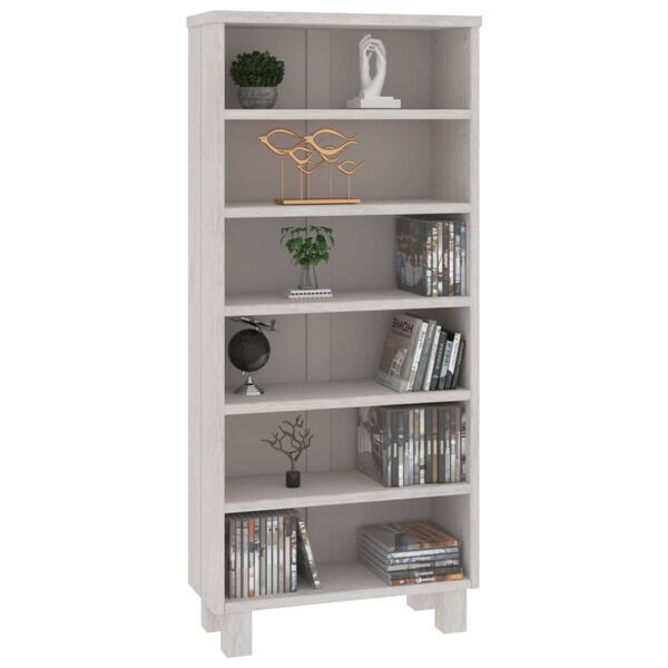 vidaXL Ραφιέρα CD HAMAR Λευκή 45x18x100 εκ. από Μασίφ Ξύλο Πεύκου