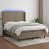 vidaXL &Kappa;&rho;&epsilon;&beta;ά&tau;&iota; Boxspring &mu;&epsilon; &Sigma;&tau;&rho;ώ&mu;&alpha; & LED Taupe 140x190 &epsilon;&kappa;. &Upsilon;&phi;&alpha;&sigma;&mu;ά&tau;&iota;&nu;&omicron;