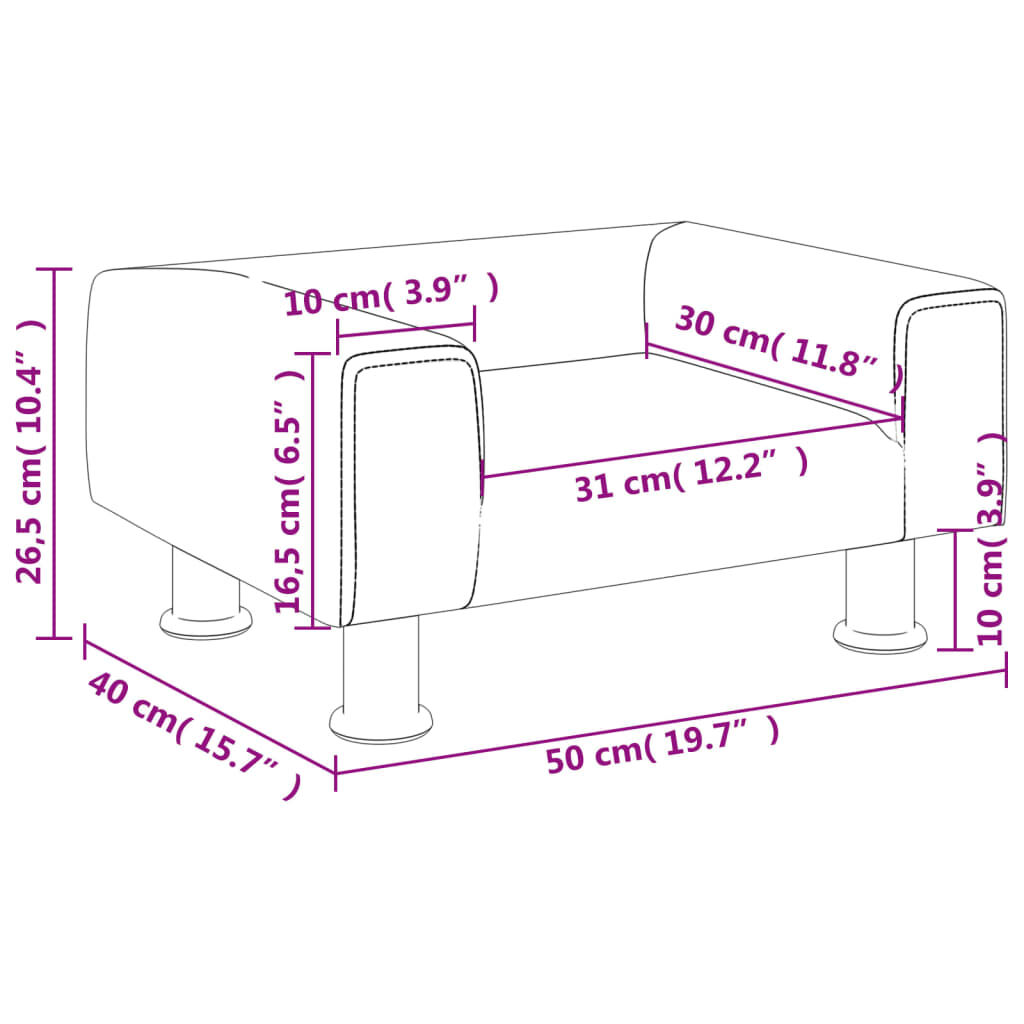 vidaXL Καναπές Παιδικός κρεμ 50 x 40 x 26,5 εκ. από Βελούδο
