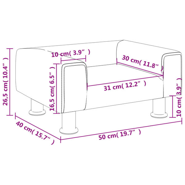 vidaXL Καναπές Παιδικός κρεμ 50 x 40 x 26,5 εκ. από Βελούδο