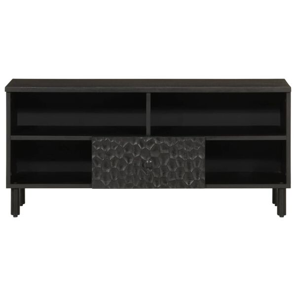 vidaXL Έπιπλο Τηλεόρασης Μαύρο 100 x 33 x 46 εκ. από Μασίφ Ξύλο Μάνγκο