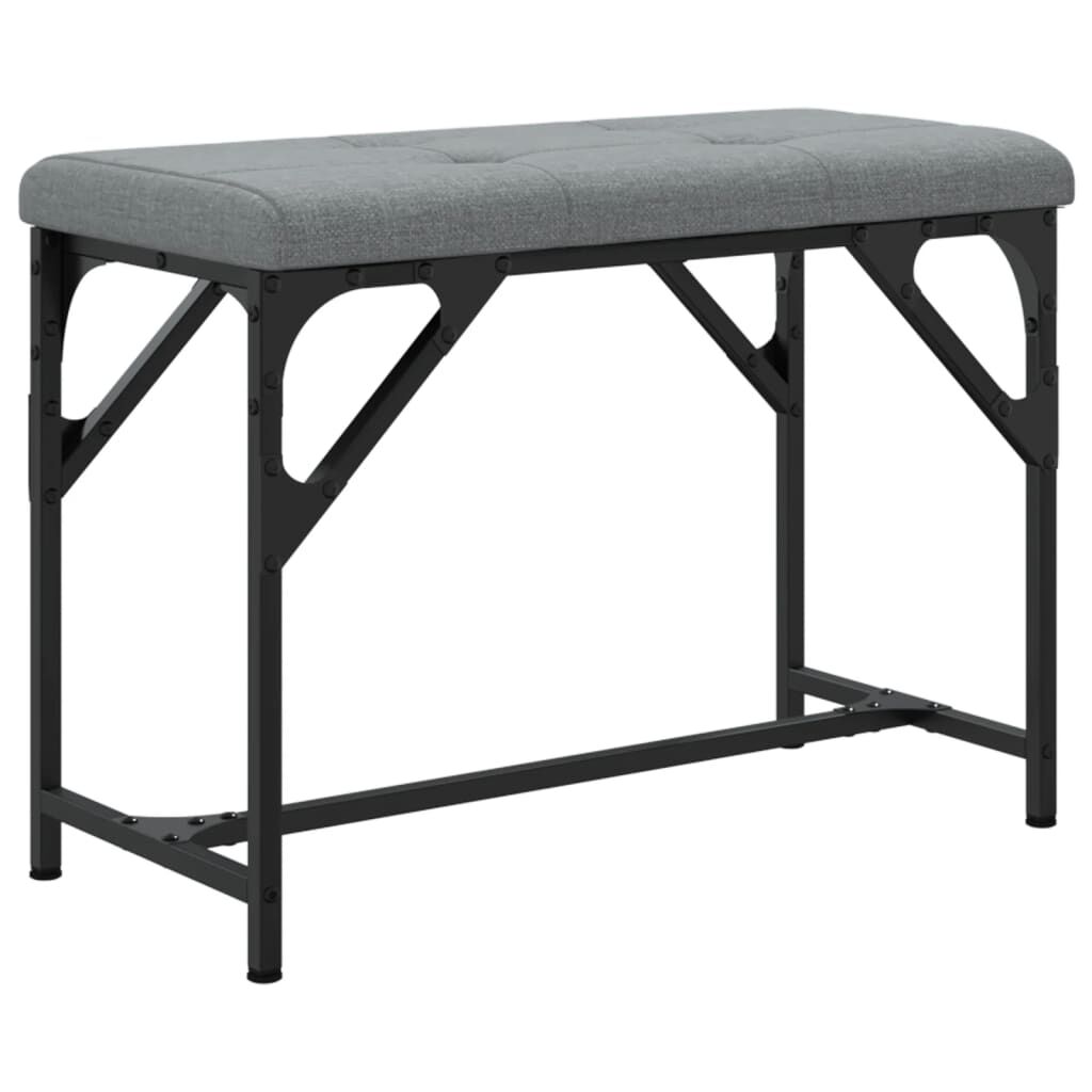 vidaXL Πάγκος Τραπεζαρίας Ανοιχτό Γκρι 62x32x45 εκ. Ατσάλι / Ύφασμα